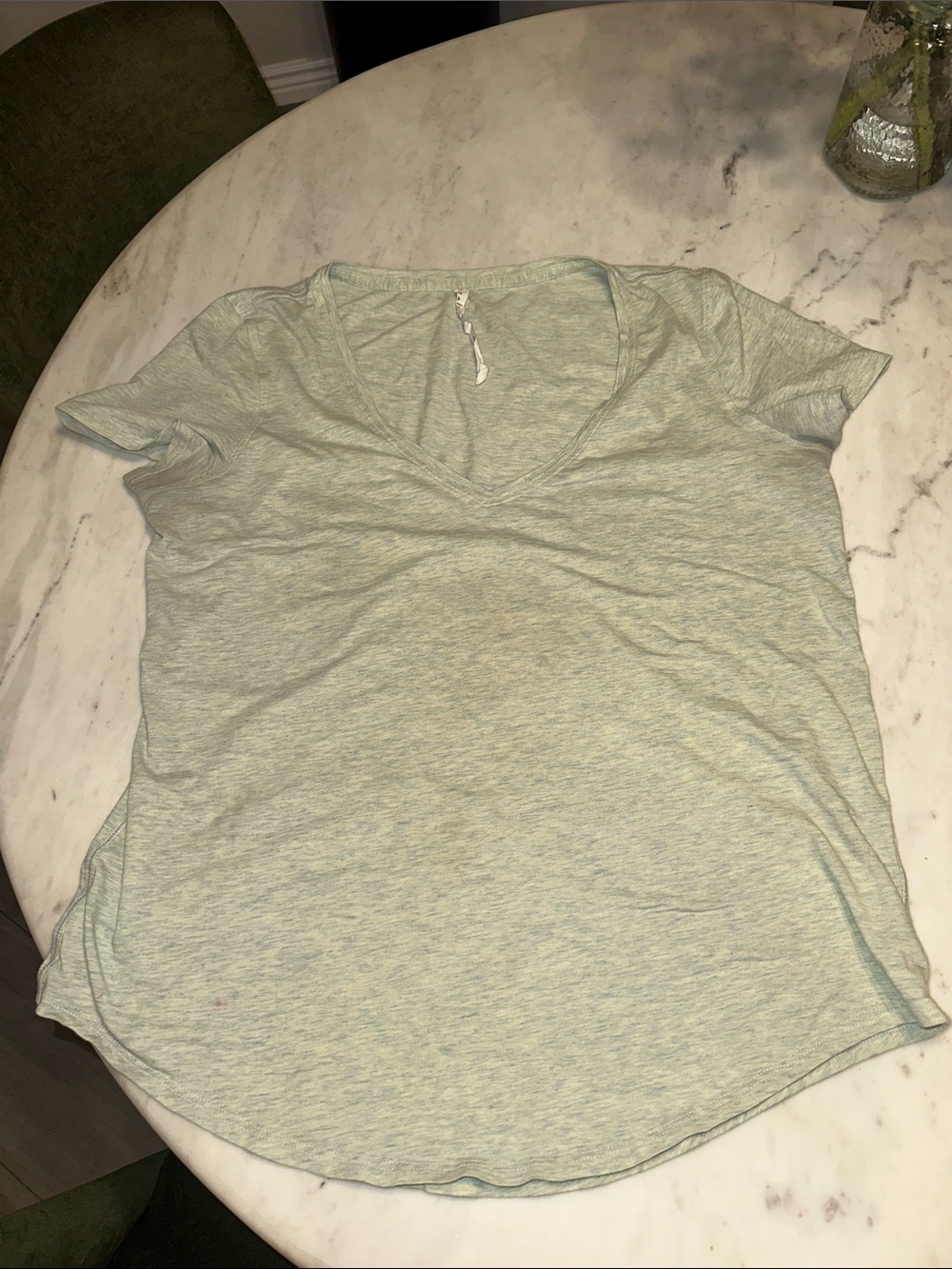Lululemon Light Green V-Neck Women’s Tee size 10